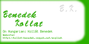 benedek kollat business card