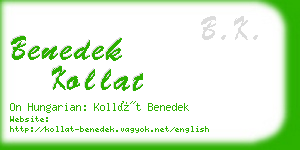 benedek kollat business card